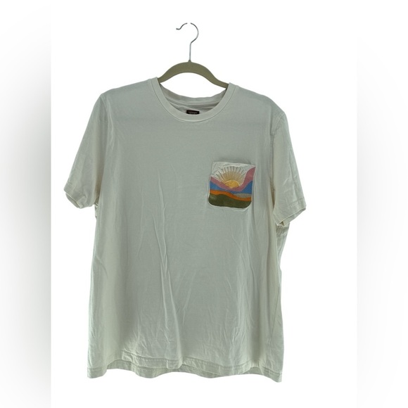 Common People Beige Embroidered Pocket T-Shirt Size Large - Picture 8 of 8